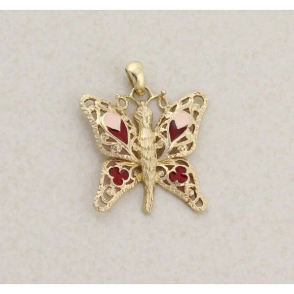 Pendant Only 14k Yellow Gold Butterfly Pendant - Picture 5 of 5